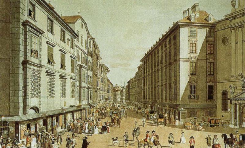 william wordsworth vienna in the 18th century a view of one of its streets, the kohlmarkt France oil painting art